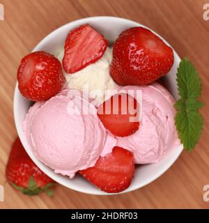 Eis, Erdbeereis, Eis, Eis, Eis, Eis, Erdbeereis Stockfoto