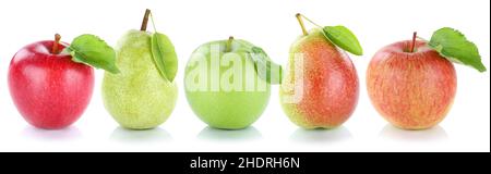 apfel, Birne, Äpfel, Birnen Stockfoto