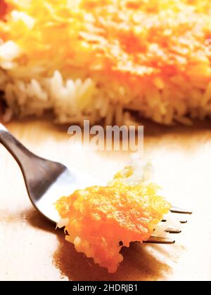Käse, Gratin, Reisauflauf, Käse, Gratin Stockfoto