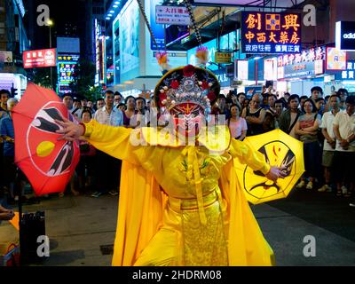 Nachtleben, hongkong, Straßenkünstler, Nachtleben, Partys, Party, Partynächte, hong kongs, Straßenkünstler Stockfoto