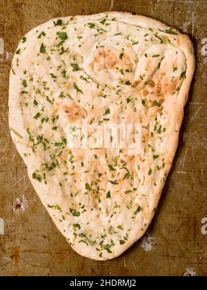 Focaccia-Brot, Nan, Nanbrot, Focaccia-Brot, Nanbrote Stockfoto