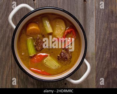 Eintopf, Gulaschsuppe, Eintöpfe, Gulaschsuppen Stockfoto