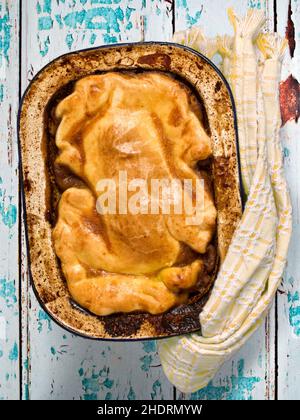 Pastete, Pastete, Hähnchenkuchen, Pasteten, Fleischpastete, Pasties, Hähnchenkuchen Stockfoto
