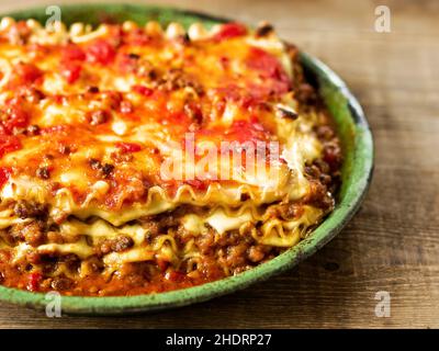 Gebackene Gerichte, Lasagne, gebackene Gerichte, Lasagnen Stockfoto