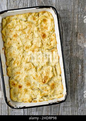 Kartoffelauflauf, Kartoffelpüree, Auflauf, Gratin, Kartoffelauflauf, Kartoffelpüree Stockfoto