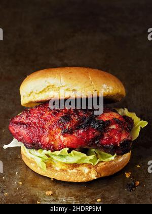 Ungesund, Burger, ungesunde, Burger Stockfoto