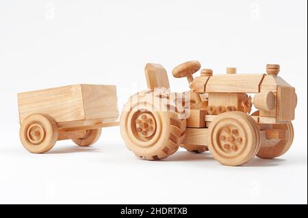 Traktor, Holzspielzeug, Traktoren, Holzspielzeug, Holzspielzeug Stockfoto