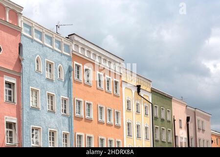 Haus, Fassade, Reihenhäuser, altes Haus, Häuser, Fassaden, Reihenhaus, alte Häuser Stockfoto