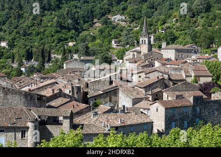 Dorf, südfrankreich, Largentière, Dörfer, südfrankreich, Southern frances, largentières Stockfoto