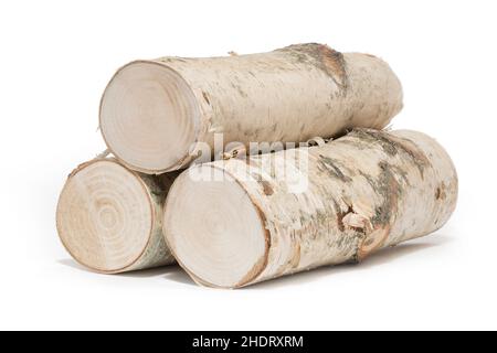Log, Birkenholz, brennholz, logs, Birkenholz, Feuerholz Stockfoto