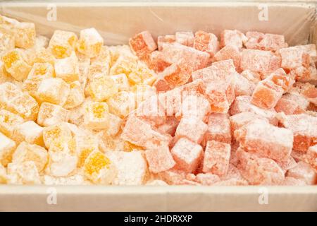 Süßigkeiten, Lokum, Bonbons, Lokums, türkisches Vergnügen Stockfoto