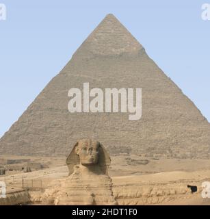 ägypten, gizeh, große Sphinx, Pyramide von khepre, ägypter, ägypten, Gizas, große Sphinxs, Pyramide von Khafres Stockfoto