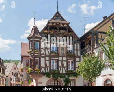 elsass, Fachwerk, kaysersberg, Alsaces, Fachwerk, Timbereds, Kajsersbergs Stockfoto