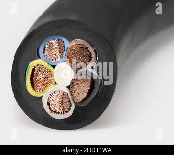 Kabel, Leitung, Isolierung, Kabel, Leitungen, Isoliert, isolierend Stockfoto