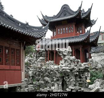 Formeller Garten, Pavillon, yuyuan-Garten, formelle Gärten, Pavillons Stockfoto