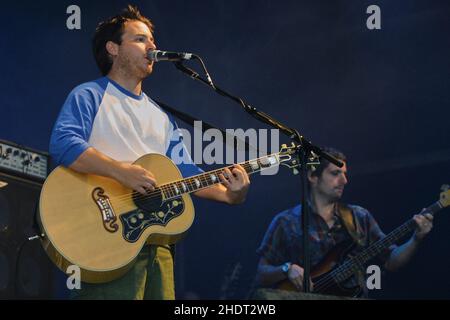 Olly Knights - Turin Brakes, V2003, Hylands Park, Chelmsford, Essex, Großbritannien - 16. August 2003 Stockfoto