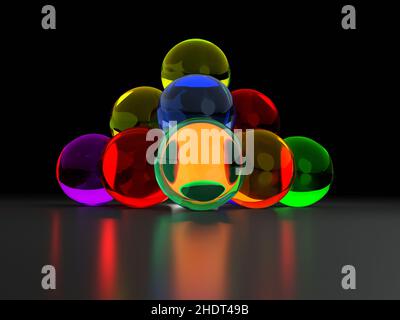 Mehrfarbig, glänzend, Kugeln, mehrfarbig, glänzend, Ball Stockfoto