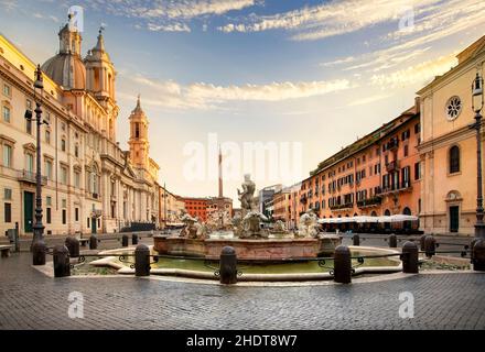 Springbrunnenfigur, piazza navona, fontana del moro, Springbrunnenfiguren, piazza navonas Stockfoto