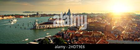 Sonnenuntergang, Blick auf die Stadt, venedig, Sonnenuntergänge, Blick auf die Stadt, venices Stockfoto