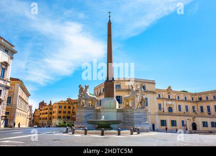 fontana dei dioscuri, piazza del quirinale, fontana dei dioscuris, piazza del quirinales Stockfoto