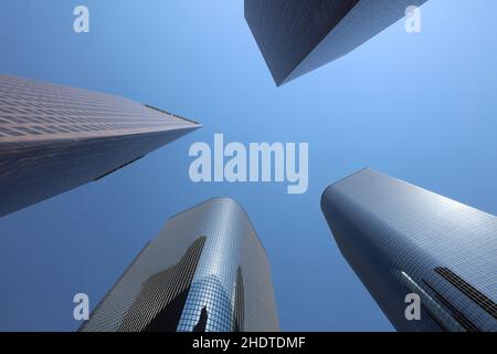 Wolkenkratzer, Bürogebäude, Wolkenkratzer, Bürogebäude, Servicegebäude Stockfoto