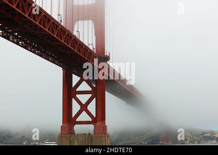 Nebel, goldene Torbrücke, Nebel, goldene Torbrücken Stockfoto