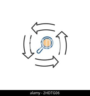 Symbol für Auffrischung suchen. Symbol „Auge suchen“. Stock Vektorgrafik isoliert auf weißem Hintergrund. Stock Vektor