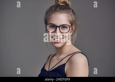 Porträt, Student, Brille, Porträts, Studenten, Brillen, Brillen, Brillen Stockfoto