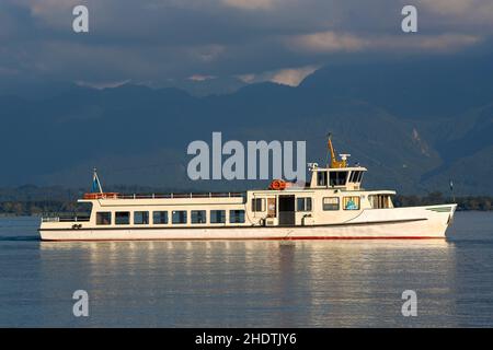 Fähre, chiemsee, Passagierschiff, Fähren, Chiemsees, Passagierschiffe Stockfoto