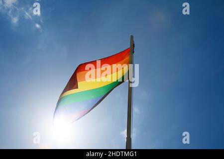 Toleranz, Regenbogenflagge, Akzeptanz, Toleranzen, Regenbogenflaggen, Abnahmen Stockfoto
