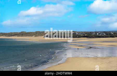 Der Blick über die hayle-Mündung vom Porthnierstrand in der Nähe von St. ives in cornwall, england Stockfoto