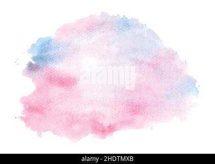 Abstrakte Aquarell rosa und blau Farbe Textur isoliert auf weißem Hintergrund. Handbemalte Aquarell Splatter Flecken künstlerischen Vektor als ein verwendet Stock Vektor