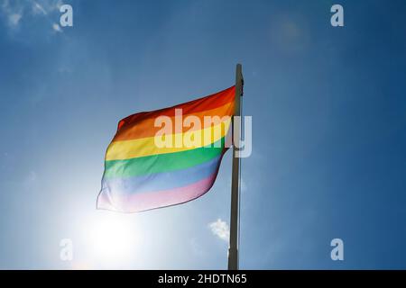 Homosexualität, Regenbogenfahne, Homosexuell, Homosexualität, Homosexuelle, lgbt, Regenbogenfahnen Stockfoto