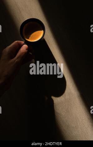 Kaffee, Morgen, leichte Stimmungen, Kaffee, Licht Stockfoto