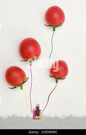 Ballon, Tomaten, Ballons, Tomaten, Tomaten, Tomaten Stockfoto