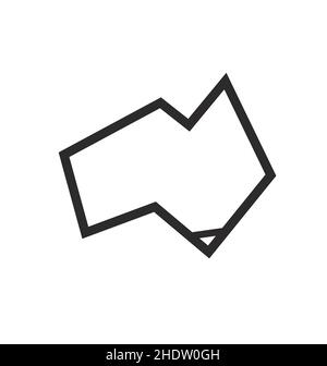 Stilisierte stilisierte Karte des modernen australiens vereinfachte schräge geometrische quadratische Kontur Vektor isoliert auf weißem Hintergrund Stock Vektor