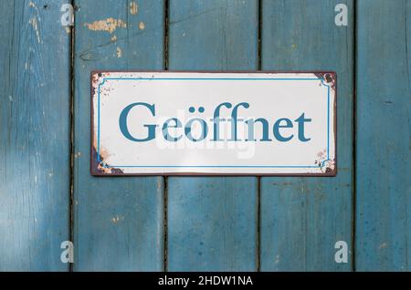 Geöffnet, Einzelhandel, geöffnet, Einzelhandel Stockfoto