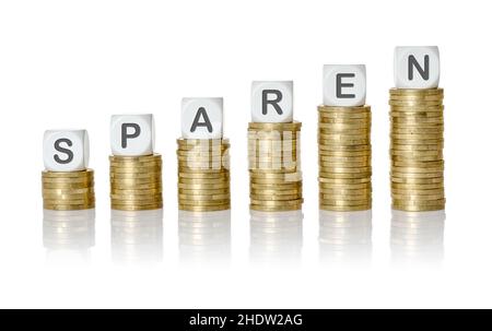 Sparen, Bargeld, Sparen, Bargeld Stockfoto