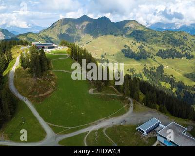 Bergstation, saalbach-hinterglemm, Bergstationen Stockfoto