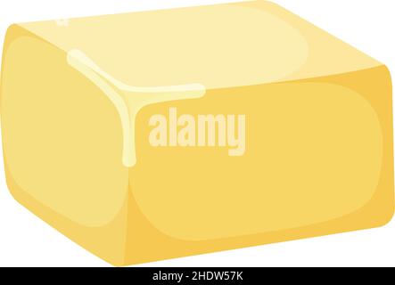 Milch Produkt natürlichen Zutaten Butter oder Margarine Symbol, Konzept Cartoon Bio-Milchprodukte Frühstück Lebensmittel Vektor Illustration, isoliert auf weiß. Hoch ca. Stock Vektor