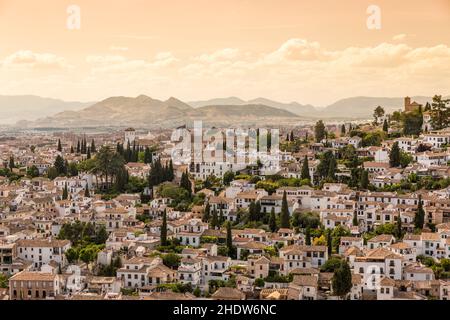 Meer von Häusern, granada, albaicin, granadas, Albaicins Stockfoto