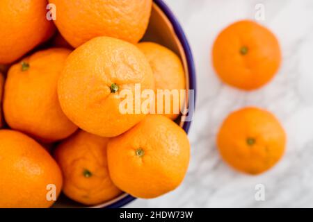 Tropische Früchte, Tandarine, Clementine, tropische Früchte, Mandarinen, Clementinen Stockfoto