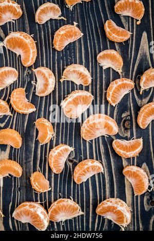 Tandarine, Clementine, Mandarinscheiben, Mandarinen, Clementinen Stockfoto