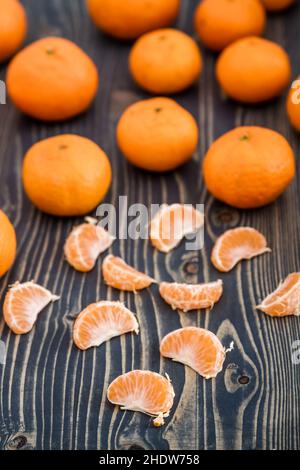 Tandarine, Mandarinscheiben, Mandarinen Stockfoto
