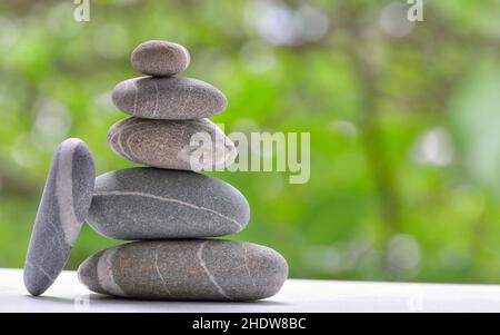 Harmonie, Kieselstein, Balance, Harmonien, Kieselsteine, Salden Stockfoto