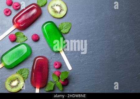 Wassereis, Eis, Eis, Eis, Eis, Eis, Eis, Eis, Eis, Eiscreme, Eiscreme Stockfoto