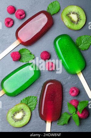 Wassereis, Eis, Eis, Eis, Eis, Eis, Eis, Eis, Eis, Eiscreme, Eiscreme Stockfoto