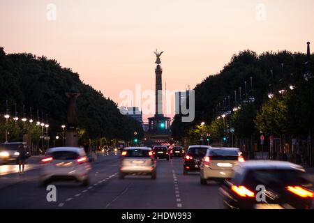 berlin, Siegeskolonne, Straße vom 17th. juni, Siegeskolonnen Stockfoto