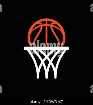 Basketball-Logo einfache stilisierte Linie Zeichnung abstrakten Reifen Netz  Ring Korb Ball Vektor auf weißem Hintergrund isoliert Stock-Vektorgrafik -  Alamy