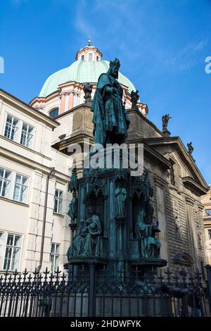 prag, Kreuzherrenkirche, karl-iv-Denkmal, prags Stockfoto